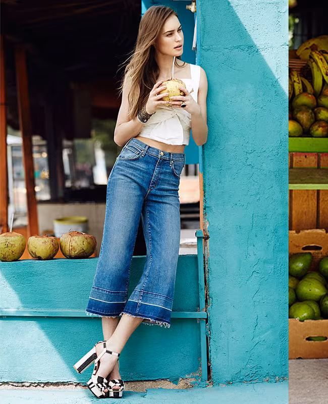 McGuire Faded Cropped Denim Jeans