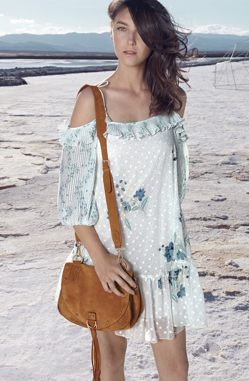 See by Chloé Off the Shoulder Floral Print Georgette Dress