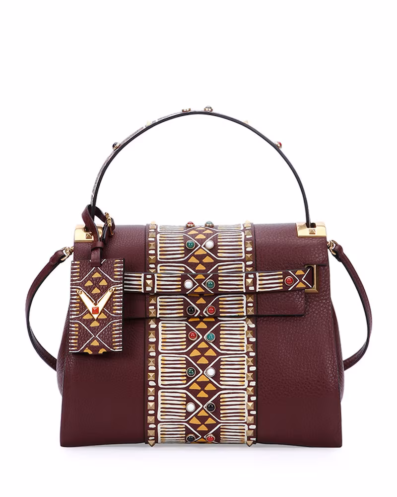 Valentino My Rockstud Medium Beaded Satchel Bag