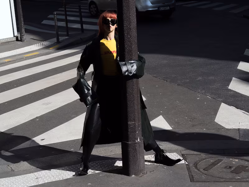 Vetements Green Leather Oversized Trench Coat