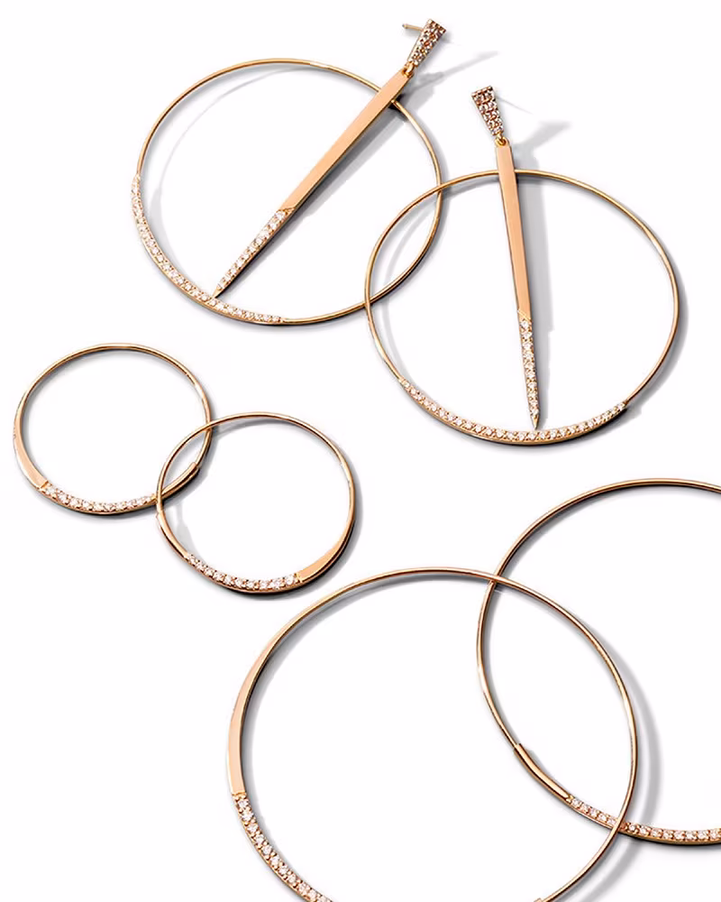 LANA Expose Diamond Large Wave Magic Hoop Earrings