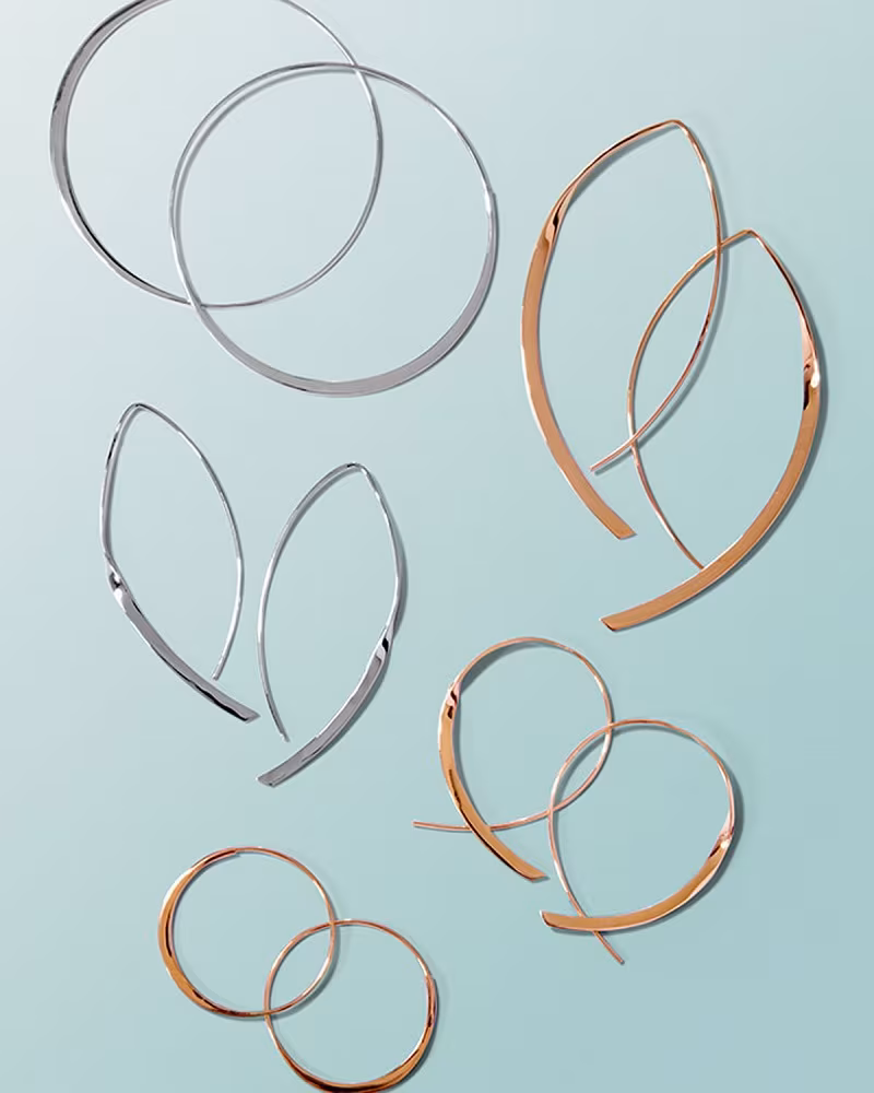 Lana Small 14K Curved Crossover Hoop Earrings