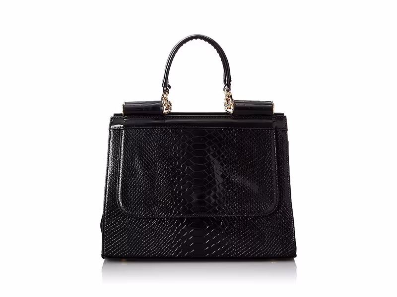 MG Collection Eilis High Gloss Faux Crocodile Doctor Tote Purse