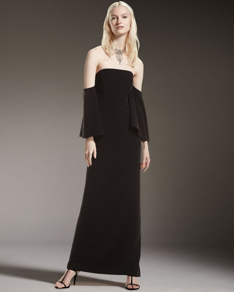 Milly Strapless Off-the-Shoulder Column Gown