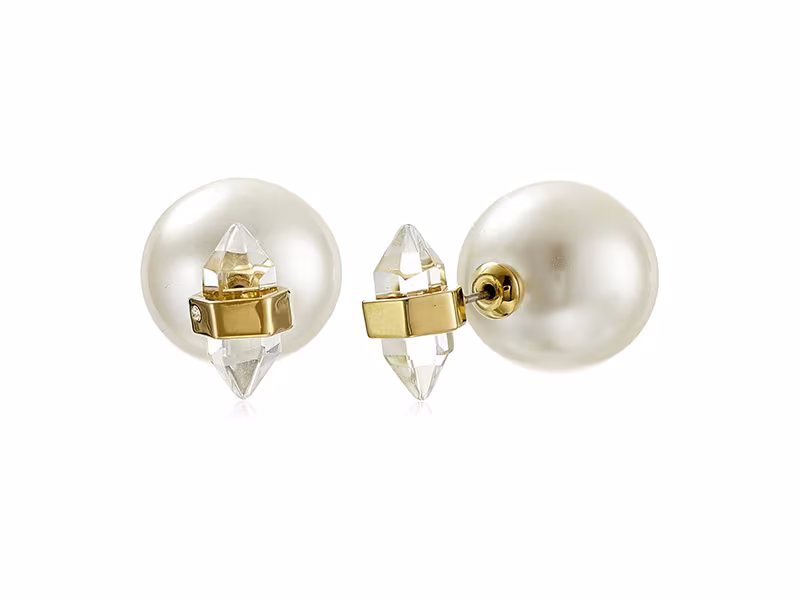 Rebecca Minkoff Stargazer Rock Pearl Front-to-Back Earrings