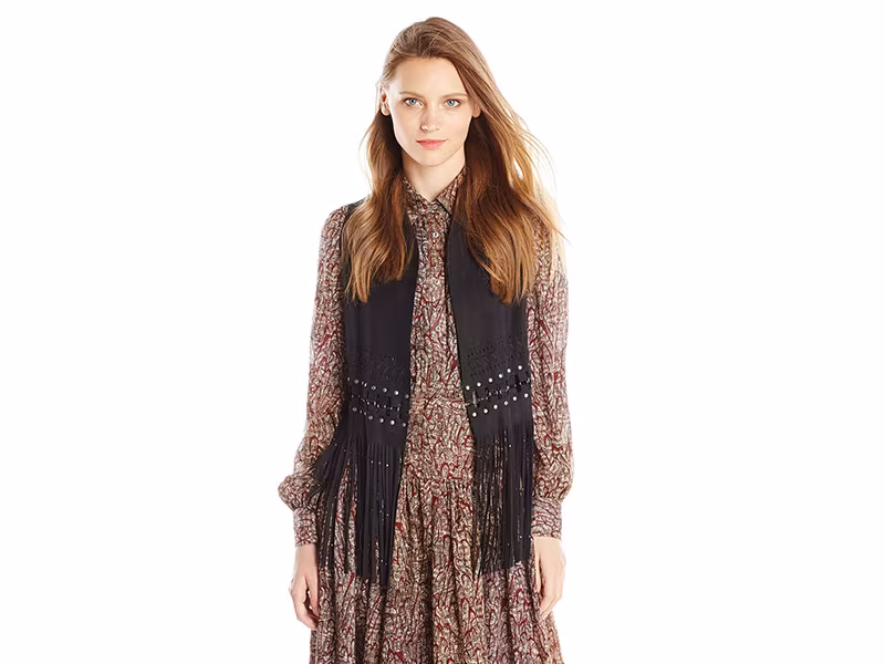 Rebecca Minkoff Suede Blondie Fringe Vest