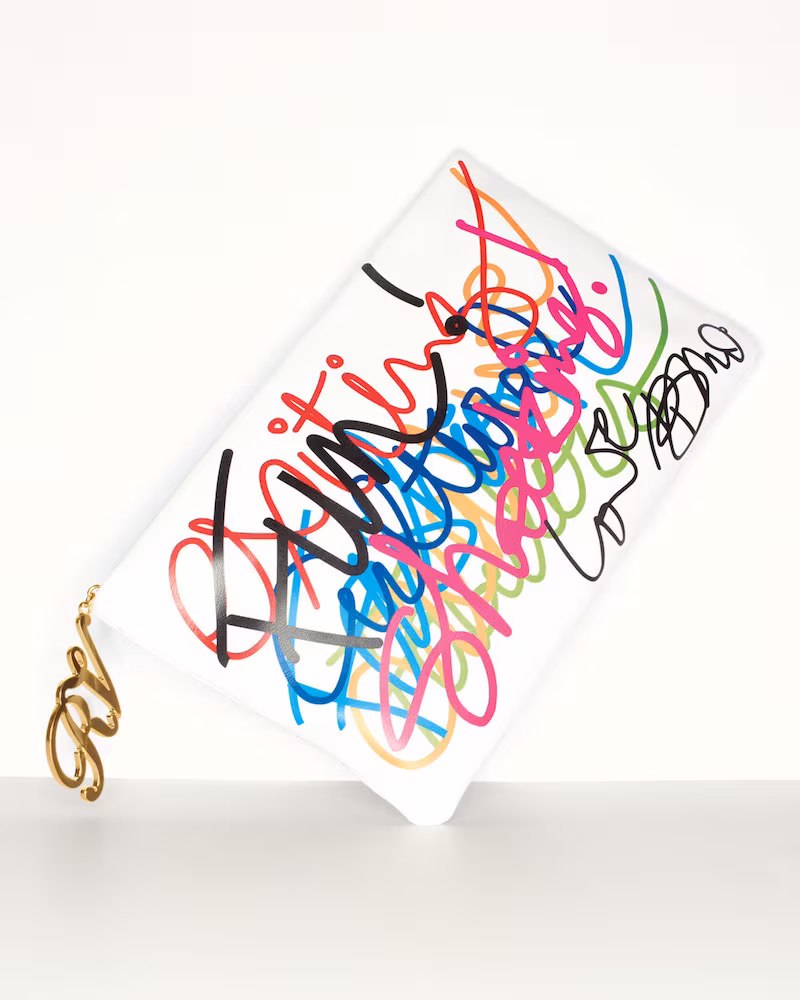 Roger Vivier Graffiti Leather Zip-Top Pochette