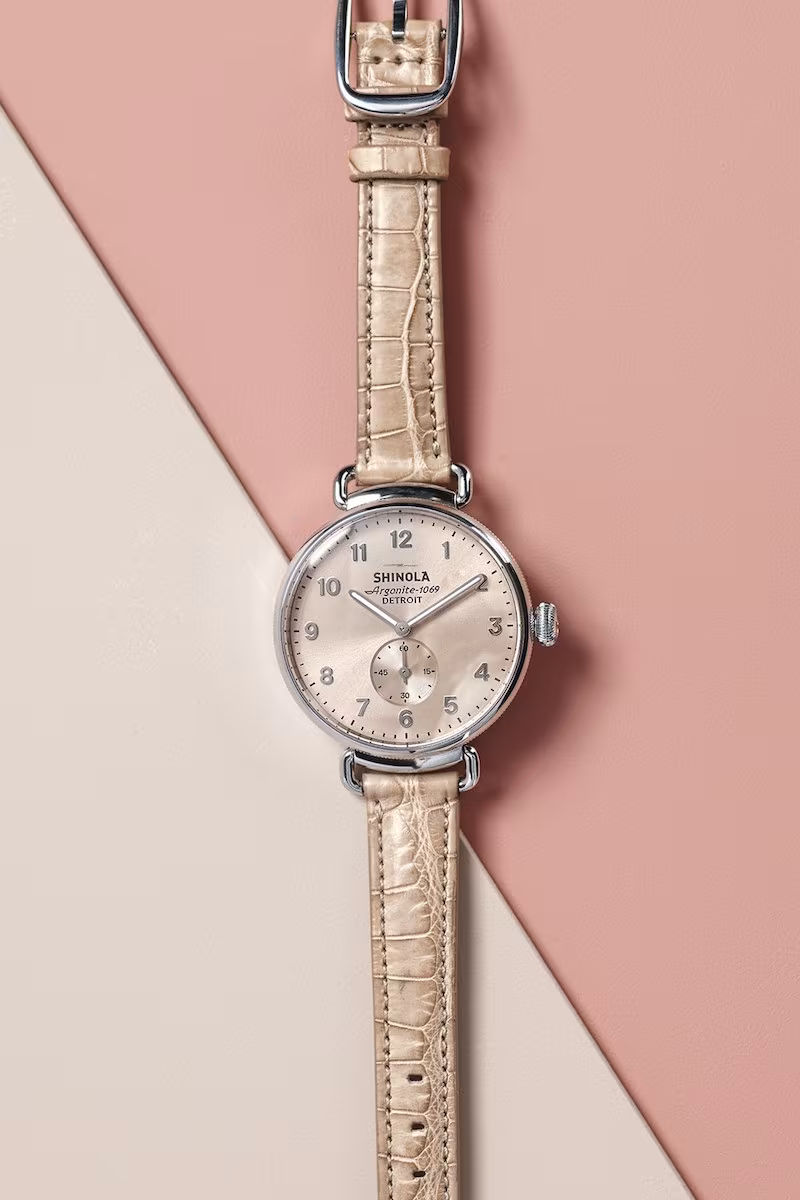 Shinola The Canfield 38mm Leather Strap Watch