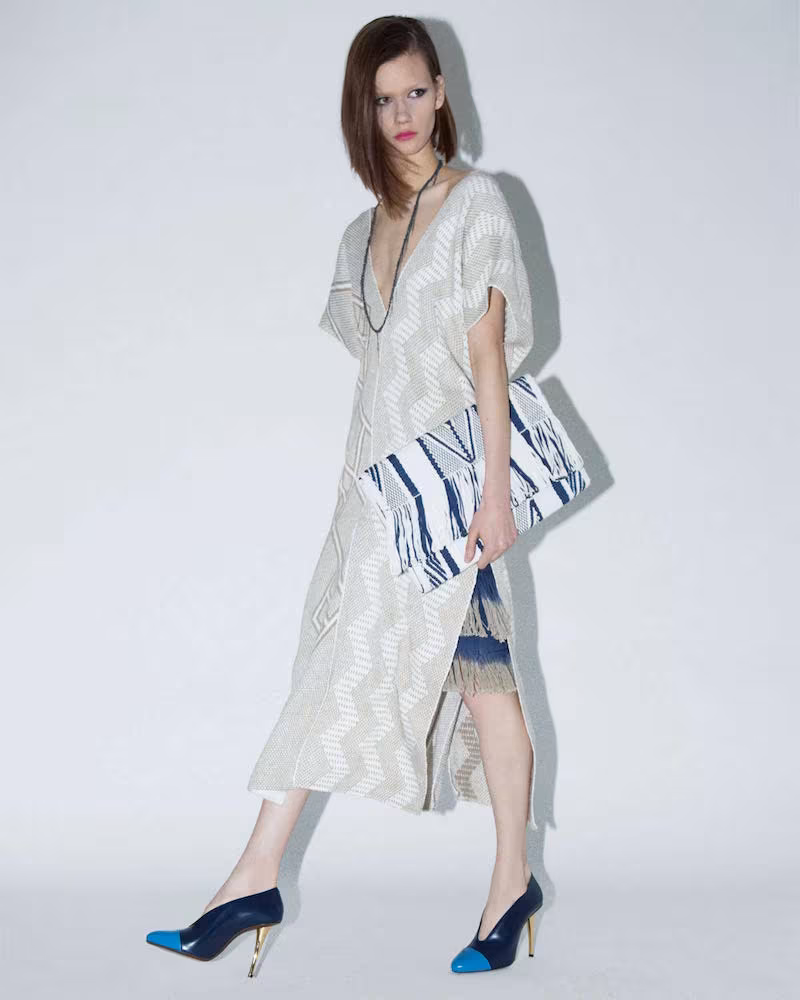 VOZ Long Zigzag Woven Dress