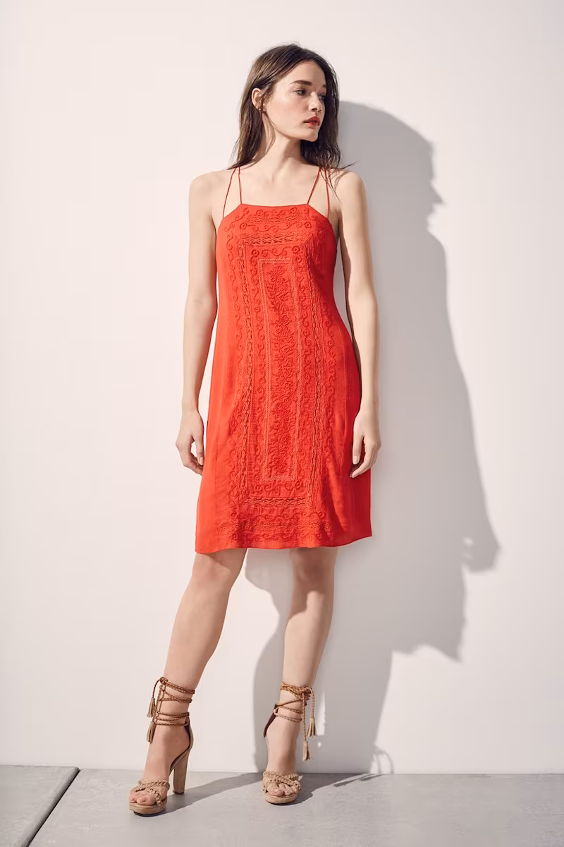 Alice + Olivia Bev Embroidered Shift Dress