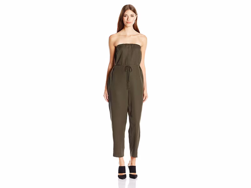 BCBGeneration Belted Strapless Jumpsuit