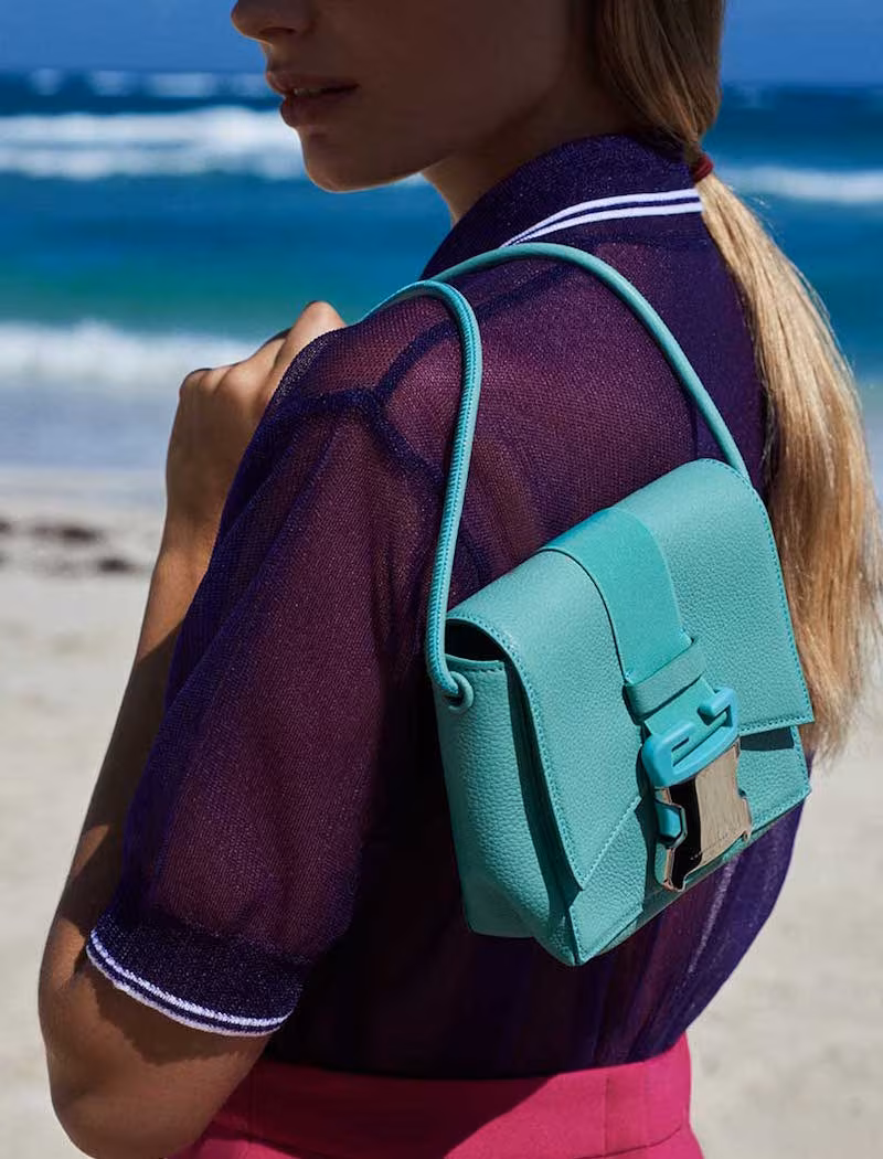 Christopher Kane Safety Buckle Mini Leather Shoulder Bag