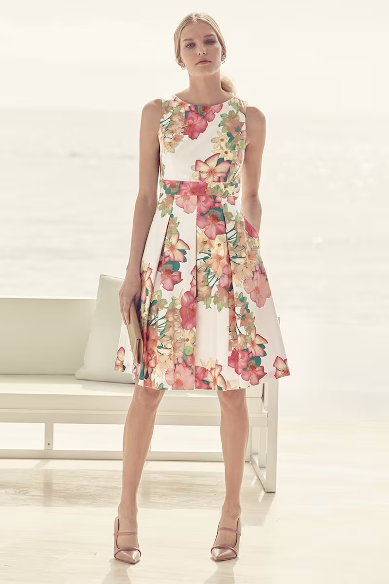 Eliza J Floral Print Fit & Flare Dress