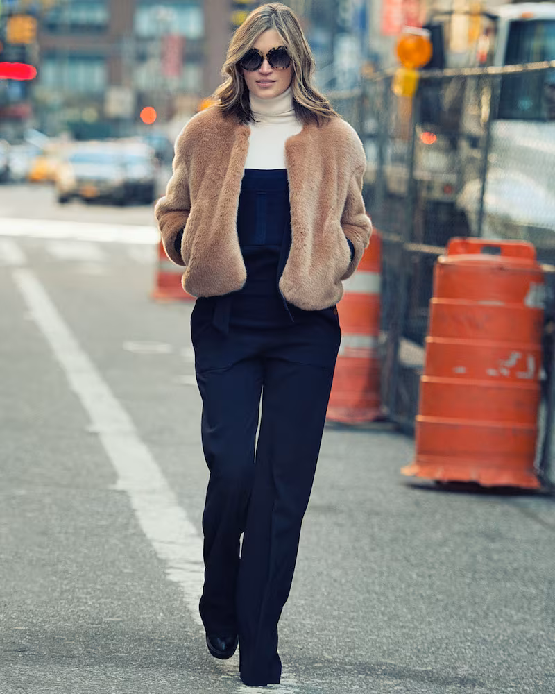 Elizabeth and James Sawyer Cropped Faux-Fur Coat