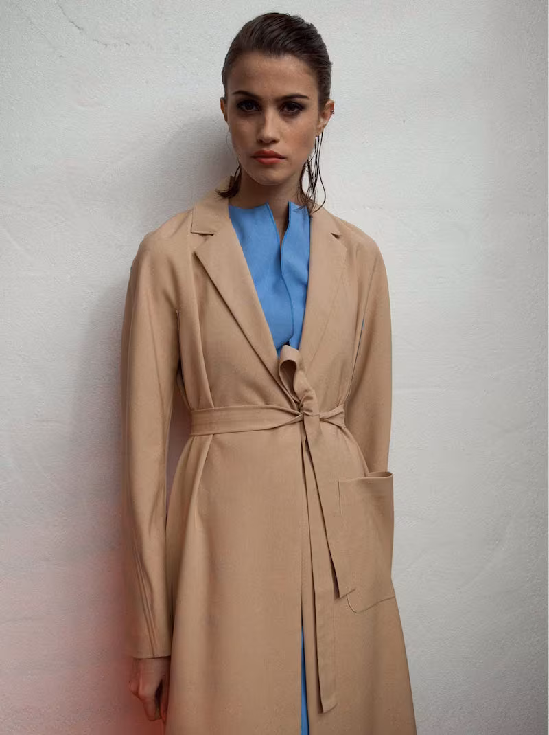 HOCKIN Long Bonded Bi-colour Trench Coat
