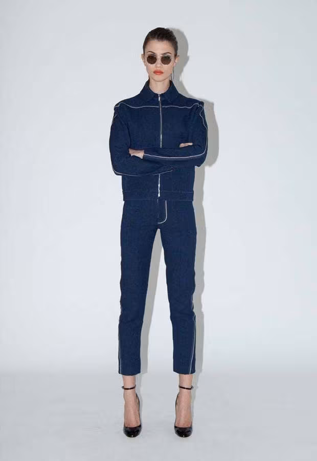 HOCKIN Twisted Seam Denim-look Slim Leg Jeans