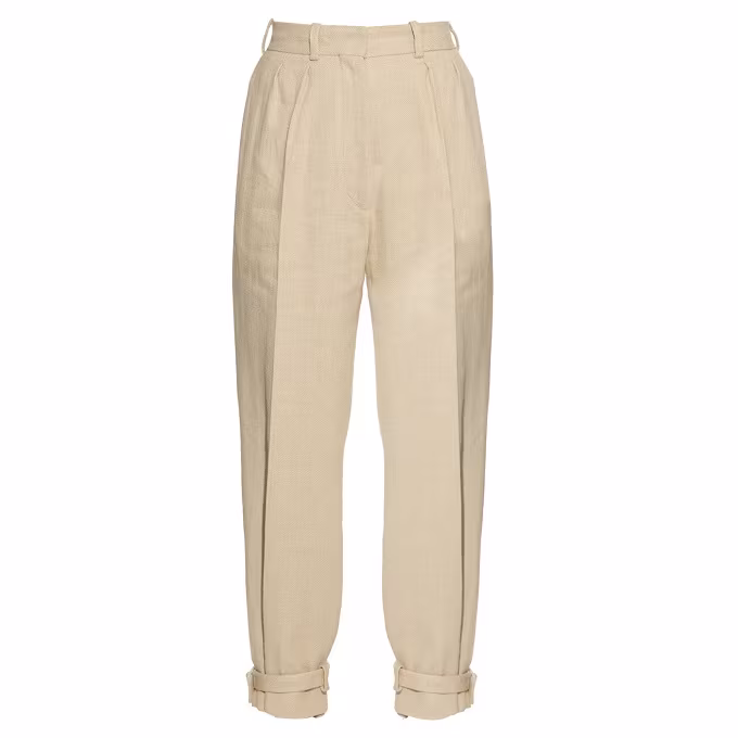 Hillier Bartley Ankle-strap high-rise linen-blend trousers
