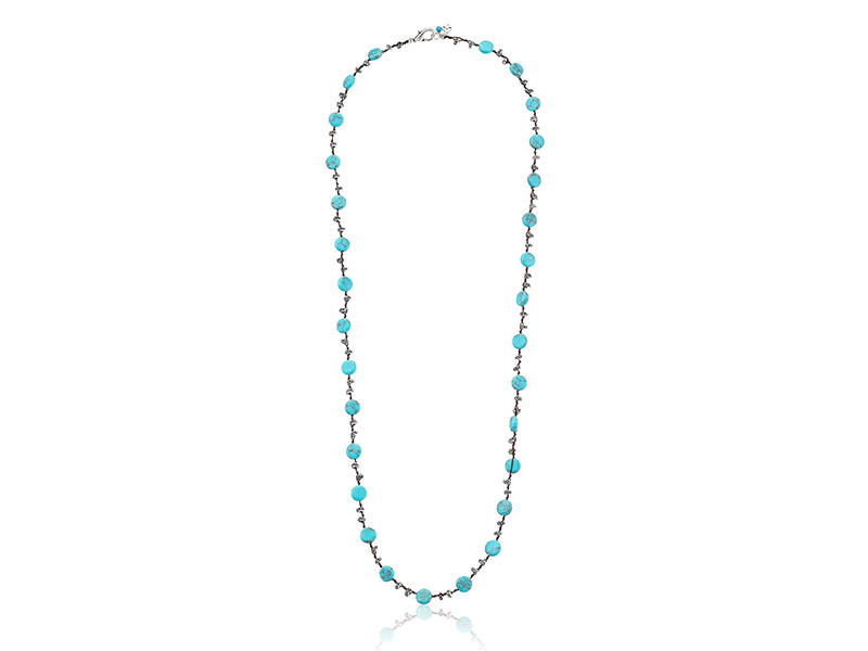 Lucky Brand Turquoise Silver Coin Necklace