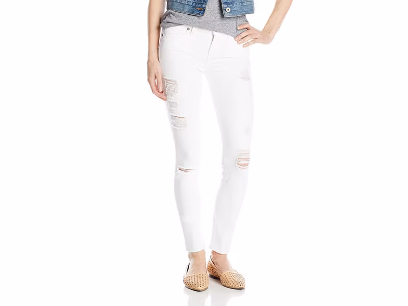 PAIGE Verdugo Ultra Skinny Jean In Optic White Destructed