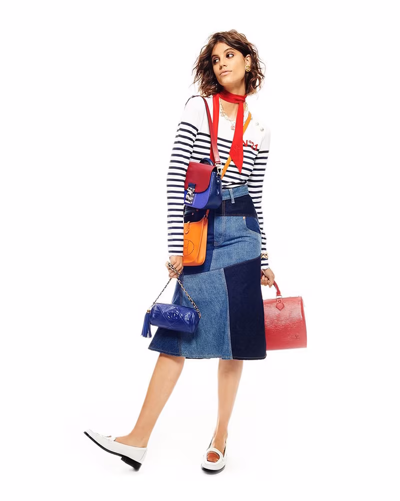 What Goes Around Comes Around Comme Des Garcons Denim Patchwork Skirt