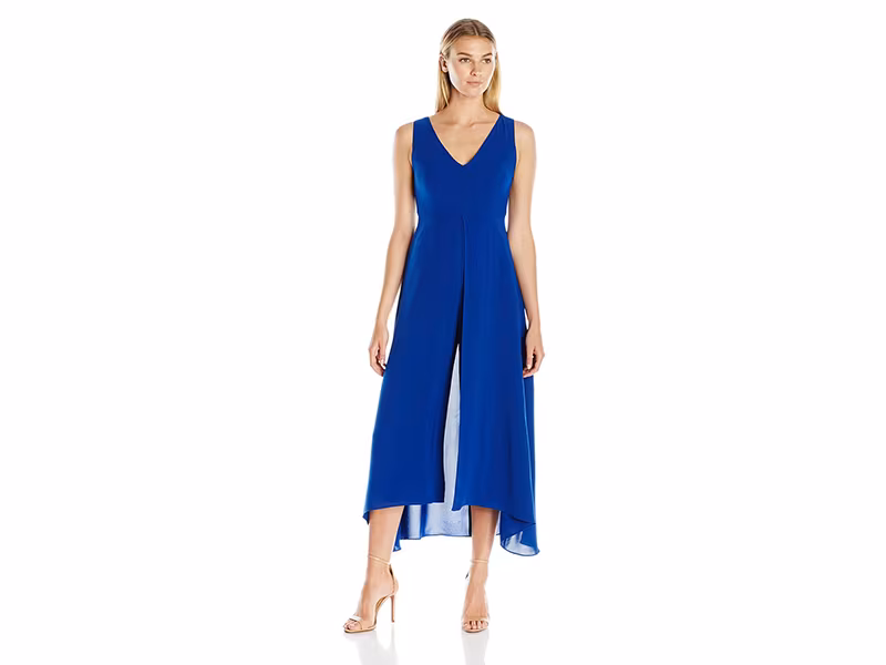 Adrianna Papell Tonal Overlay Jumpsuit