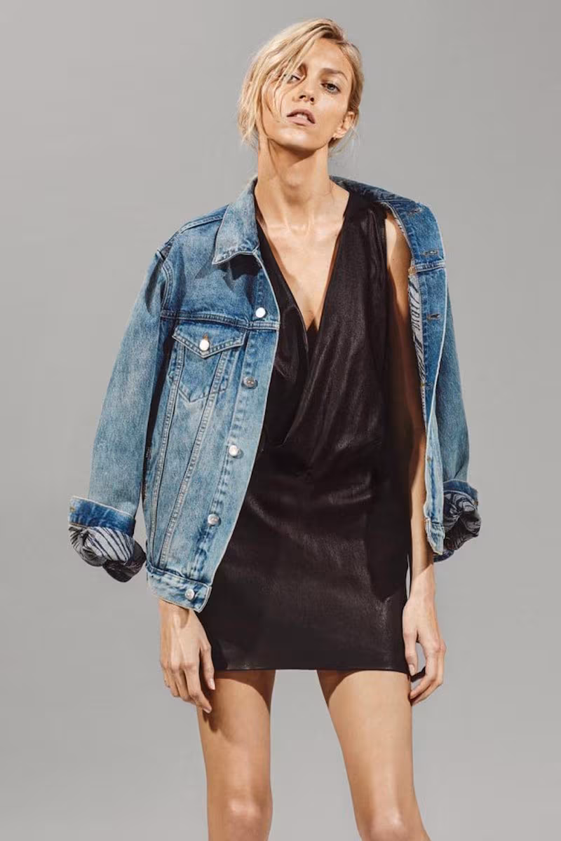Anja Rubik x IRO Stellie Draped Woven Mini Dress