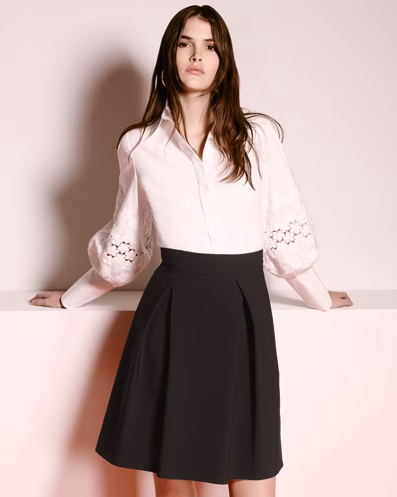 Carolina Herrera Pouf-Sleeve French-Cuff Blouse