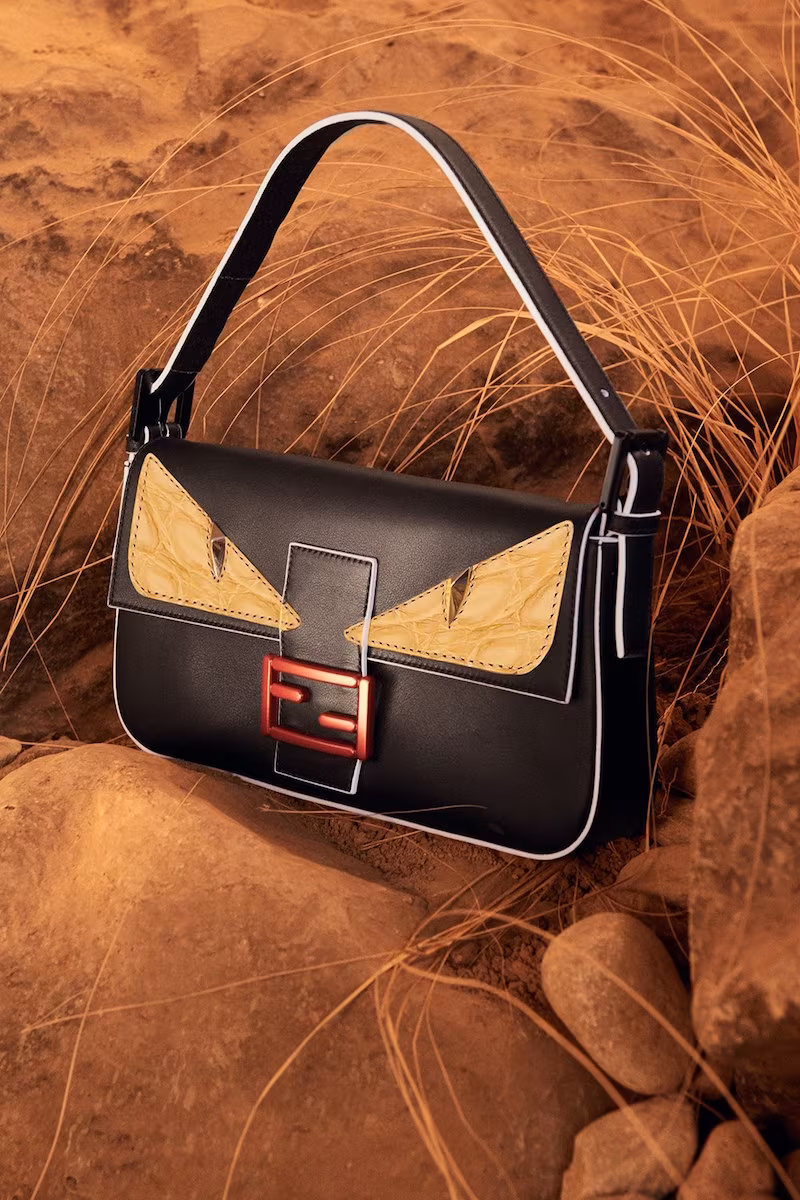 Fendi Monster Leather Mini Baguette