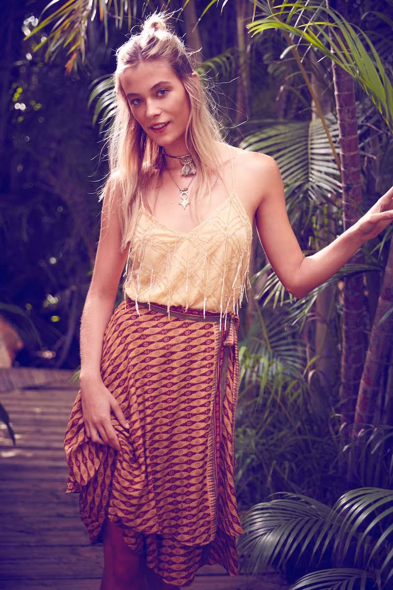 Free People Gatsby Beaded Drape Back Tank