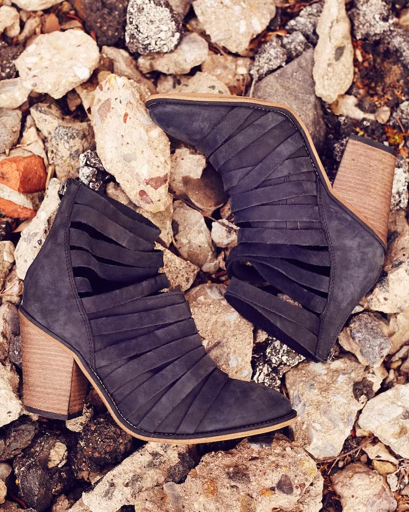 Free People Hybrid Strappy Leather Bootie