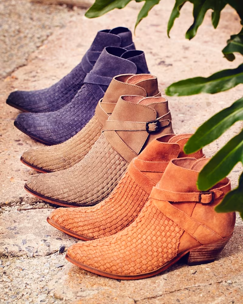 Free People Venture Woven Leather Bootie