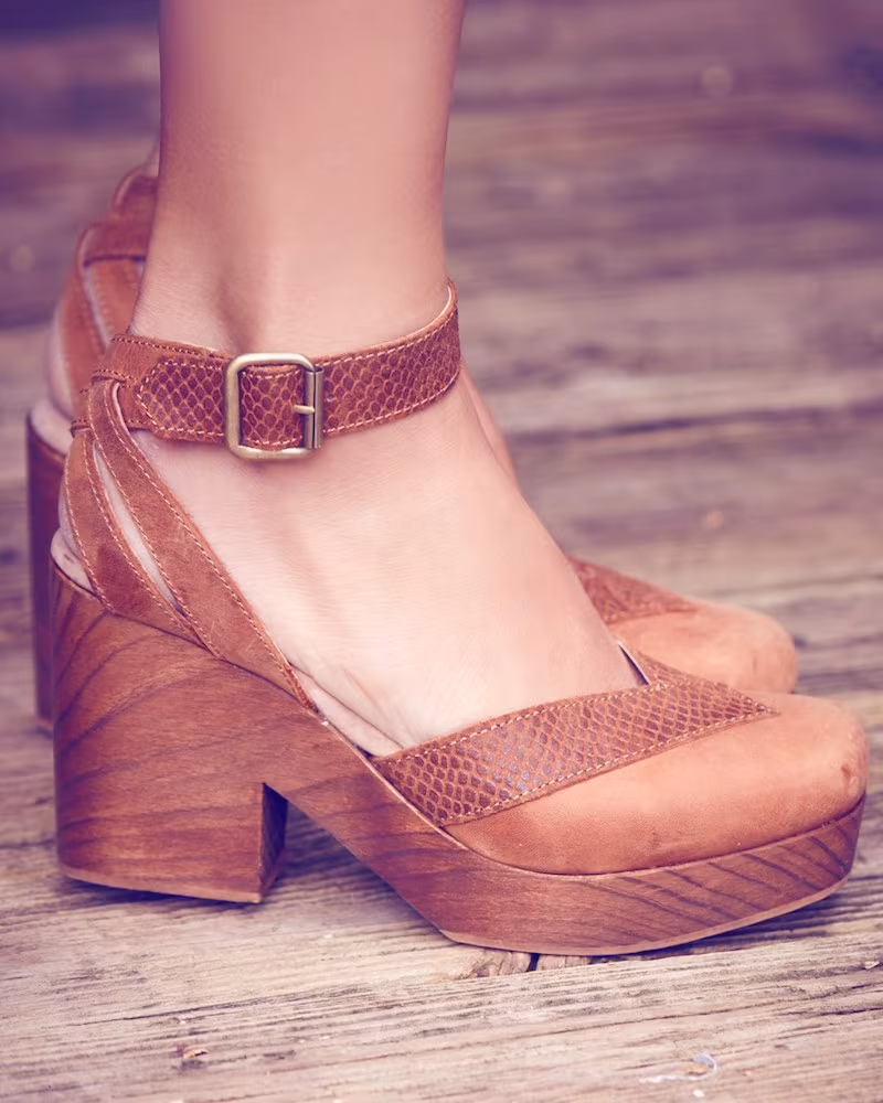 Free People Walk This Way Ankle Strap Clog Sandal