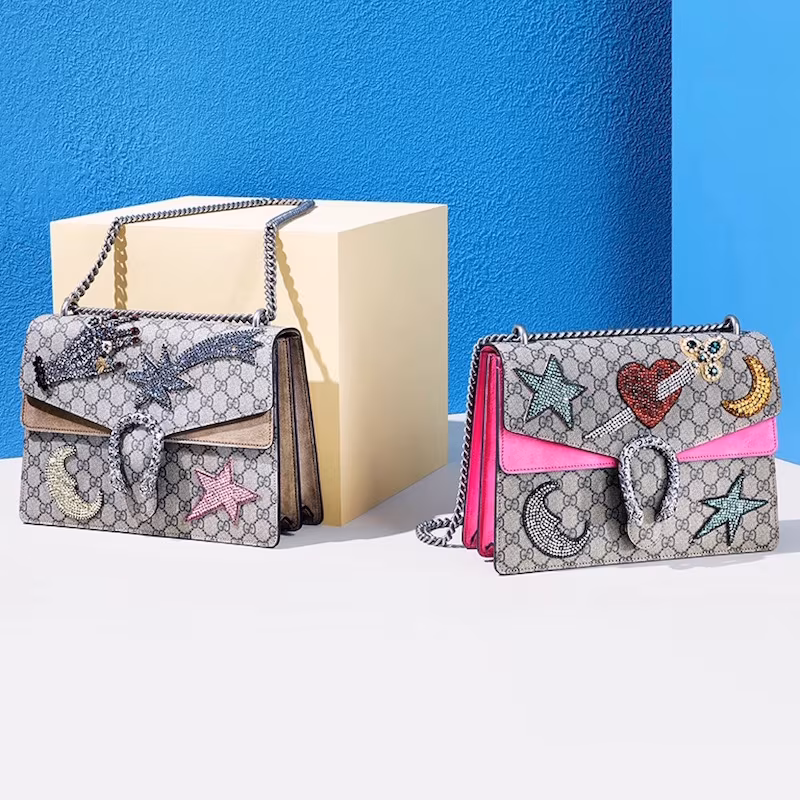 Gucci Dionysus Medium GG Supreme Sequin-Embroidered Shooting Star Bag