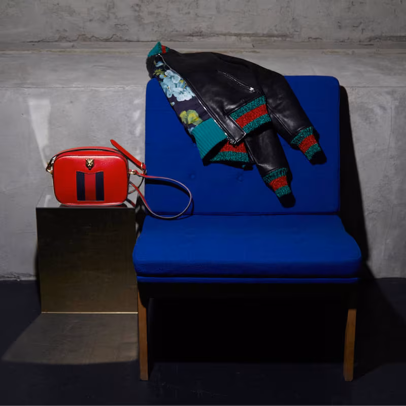 Gucci Metallic Stripe-trimmed Leather Bomber Jacket_1
