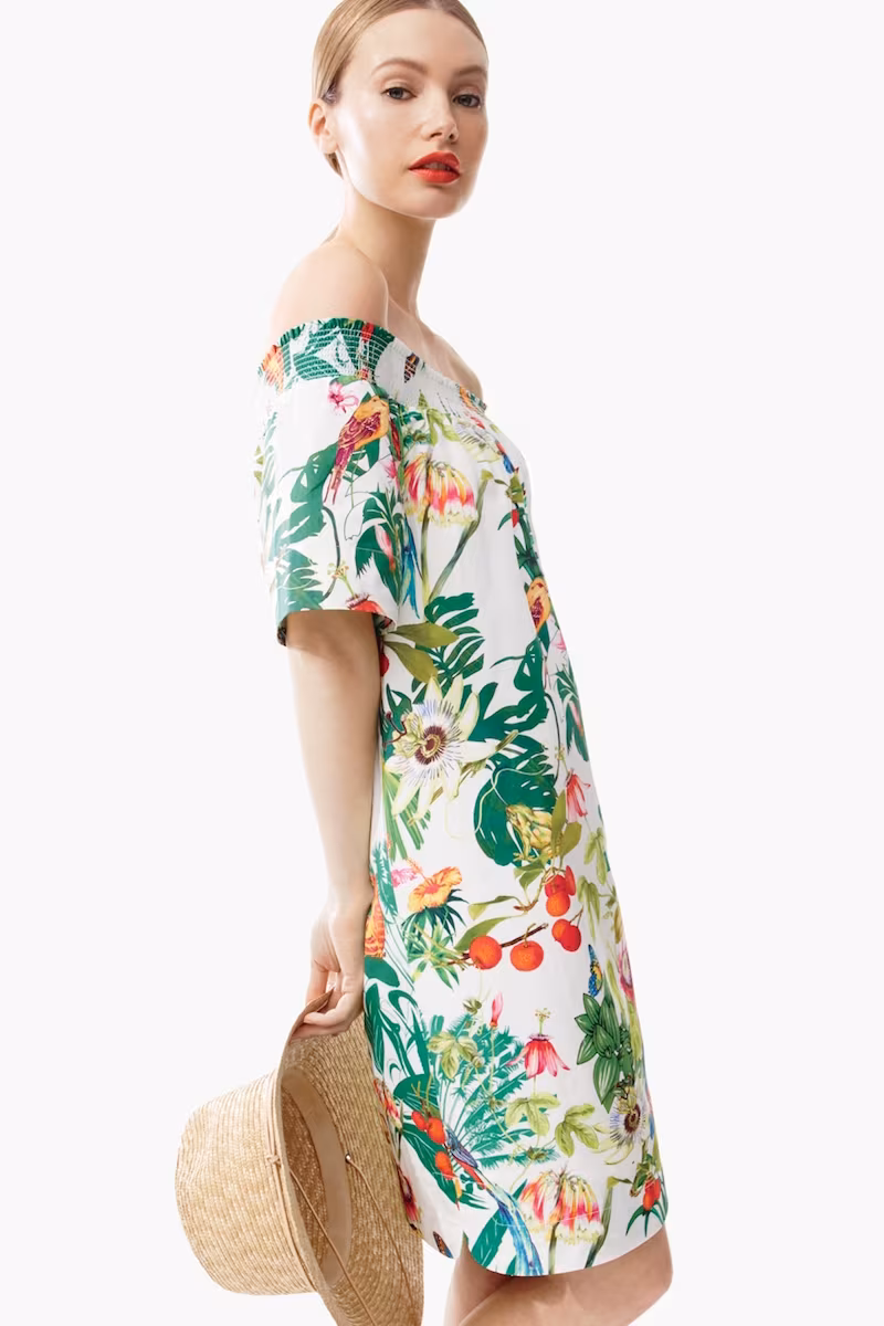 J.Crew Off-the-shoulder Dress In Ratti Into The Wild Print
