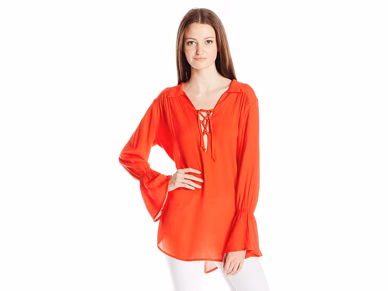 Lucy Love Lace Up Casanova Belted Top