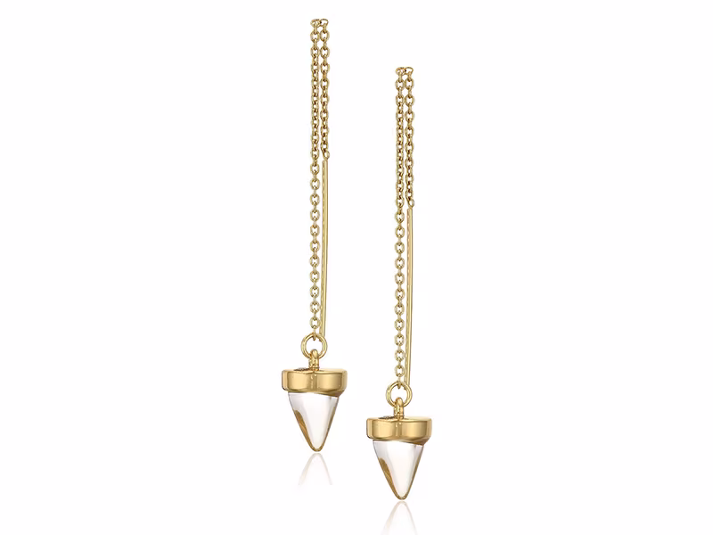 Rebecca Minkoff Acorn Crystal Threader Drop Earrings