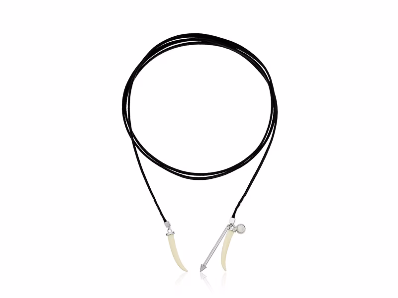 Rebecca Minkoff Tusk Leather Wrap Choker Necklace
