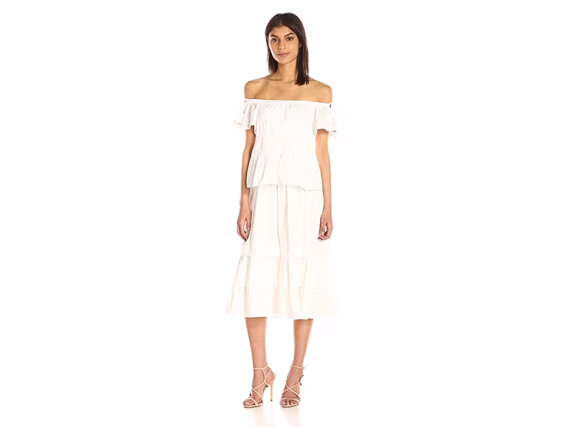 Rebecca Taylor Off-Shoulder Pop Dress