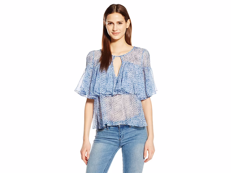 Rebecca Taylor Shibori Ruffle Top