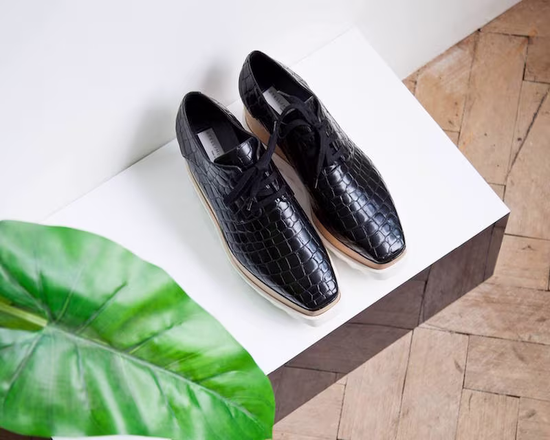 Stella McCartney Elyse Faux Crocodile Platform Shoes