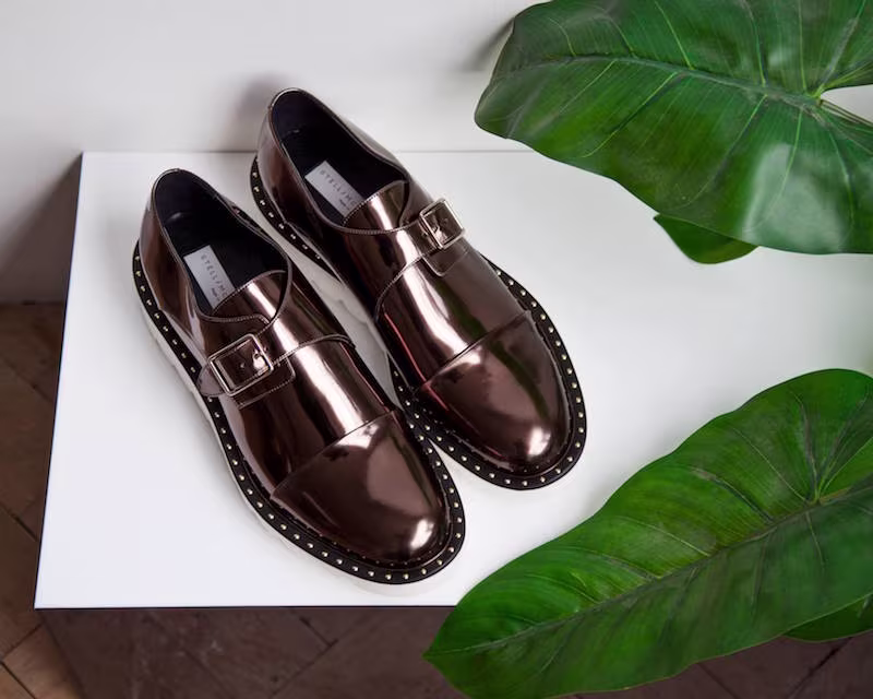 Stella McCartney Odette Metallic Brogue Shoes