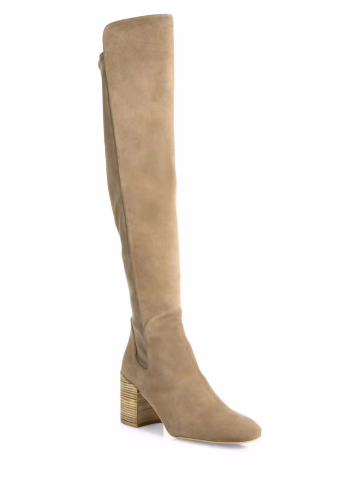 Stuart Weitzman Halftime 5050 Suede & Leather Knee-High Boots