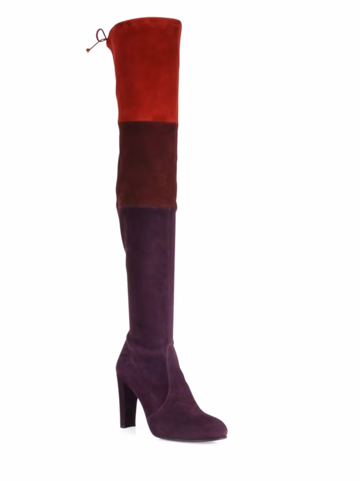 Stuart Weitzman Troika Colorblock Suede Over-The-Knee Boots
