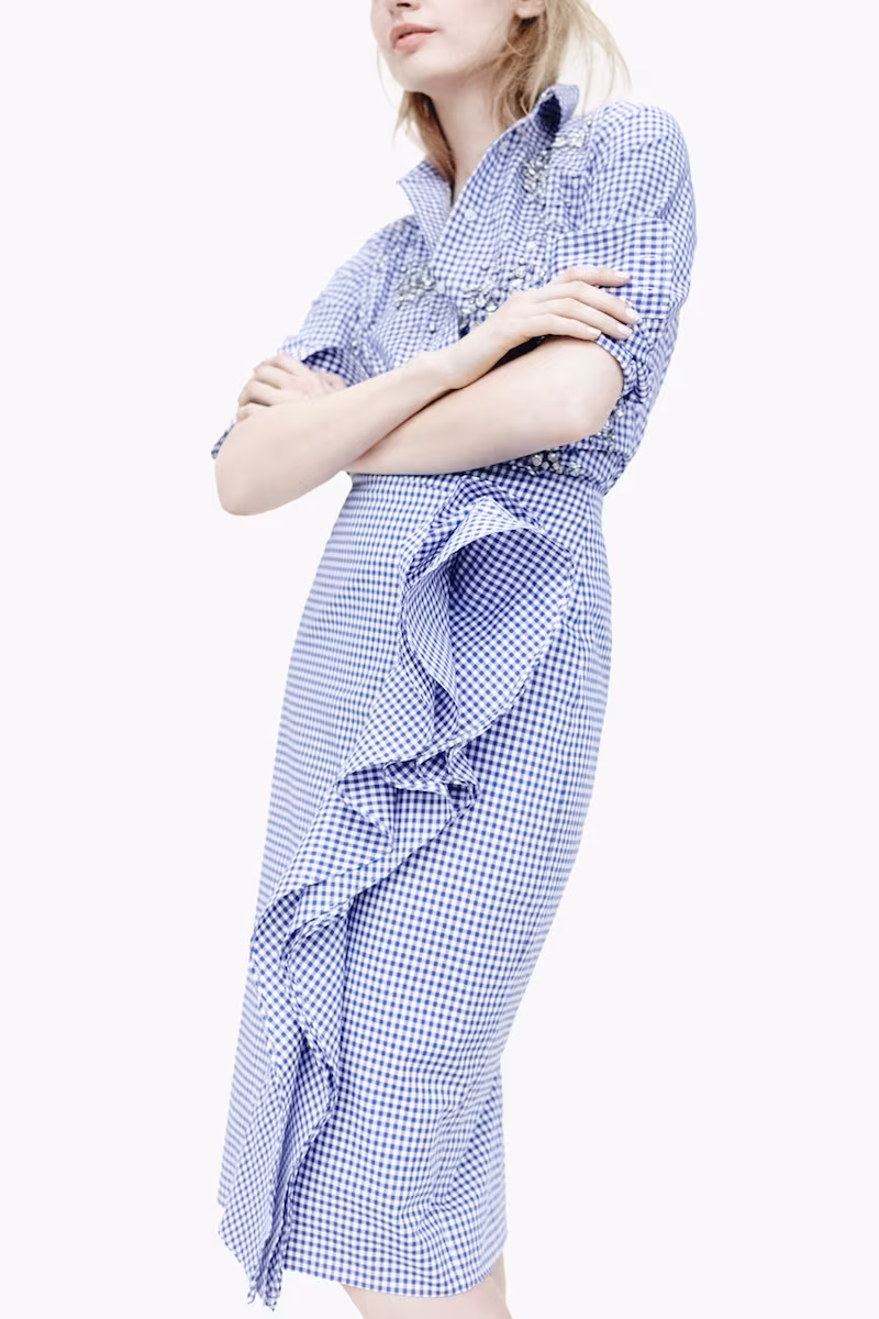 Thomas Mason for J. Crew Ruffle Skirt in Gingham