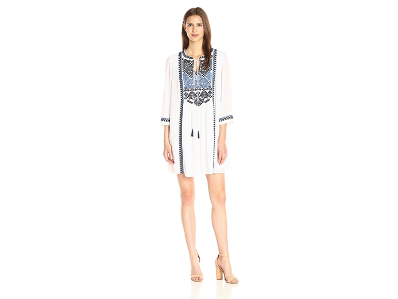 Adrianna Papell Embroidered Tunic Dress