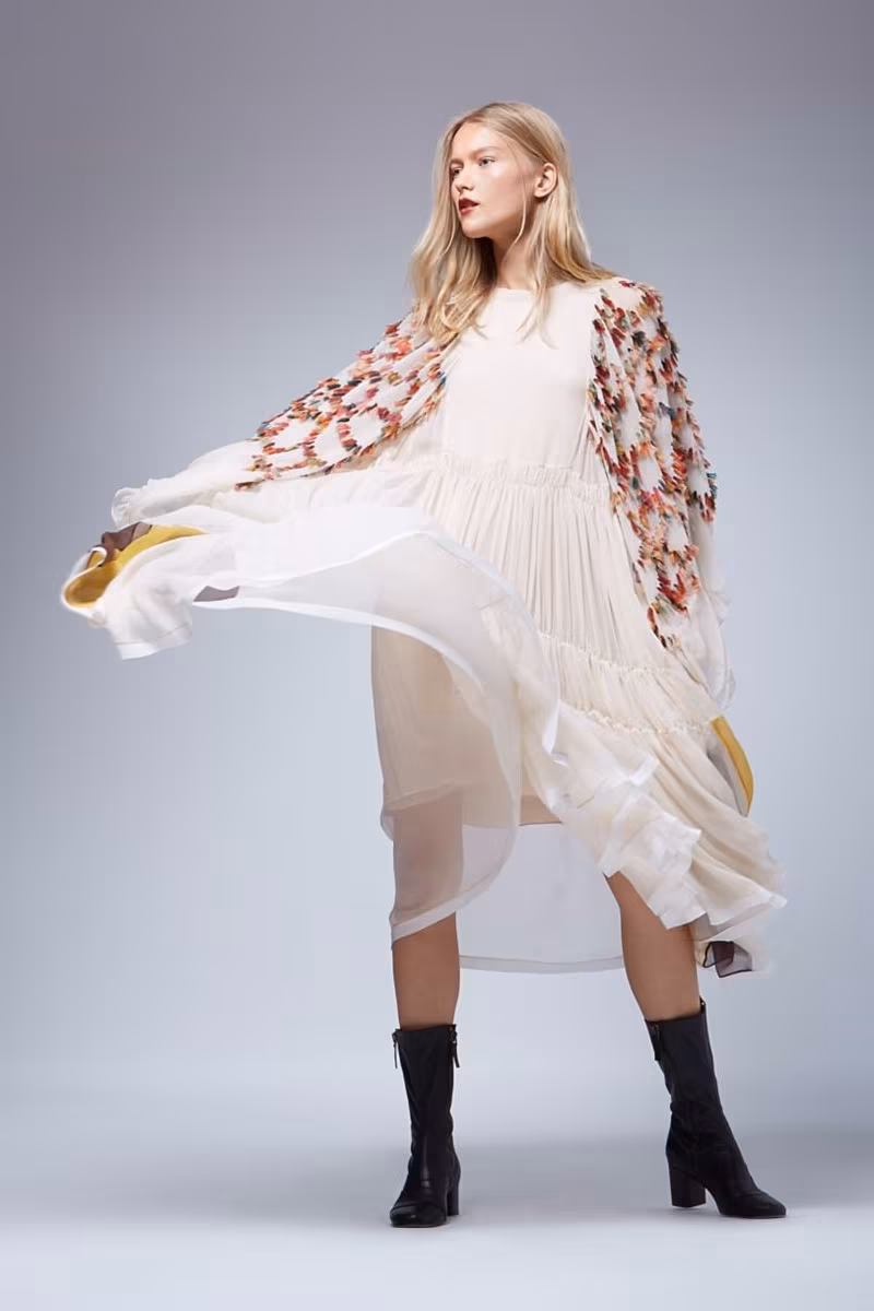 Chloé Oversized Angel Sleeve Dress