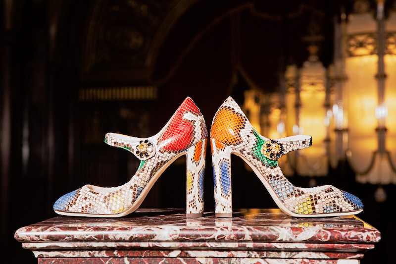 Dolce & Gabbana Brooch-Embellished Python Mary Jane Pumps