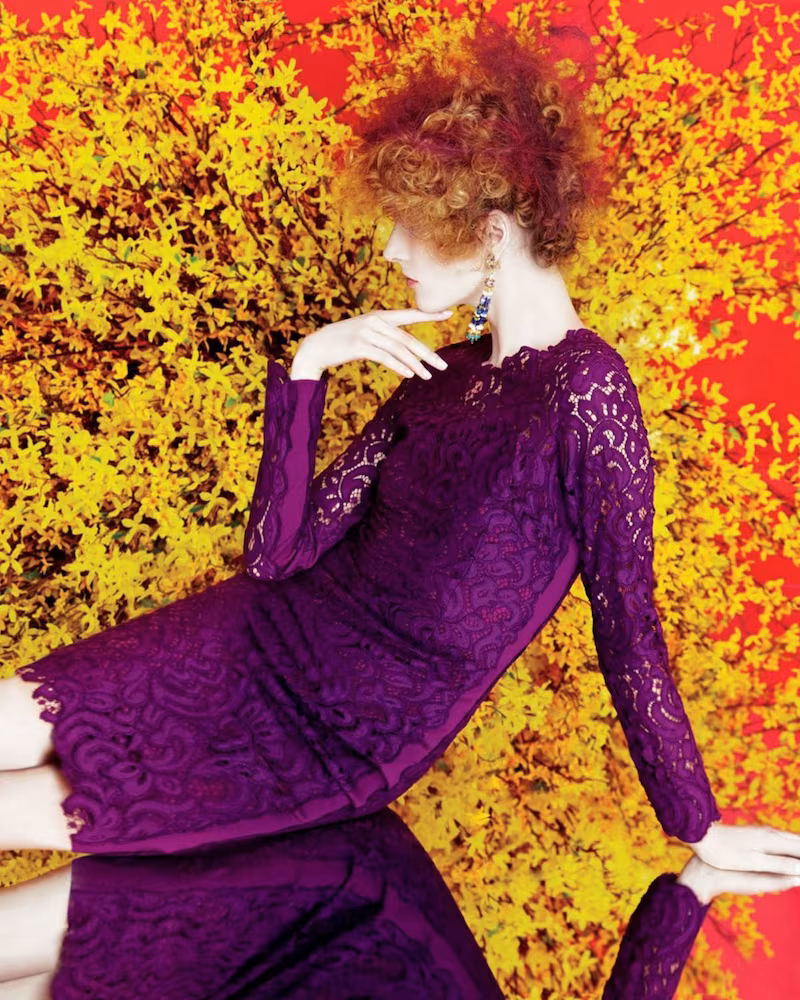 Elie Tahari Bellamy Lace Long-Sleeve Dress