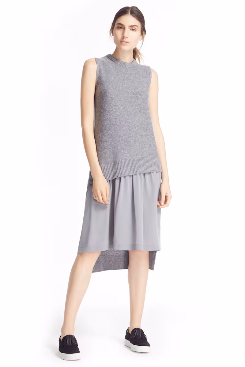 JOSEPH Iris Mixed Media Midi Sweater Dress